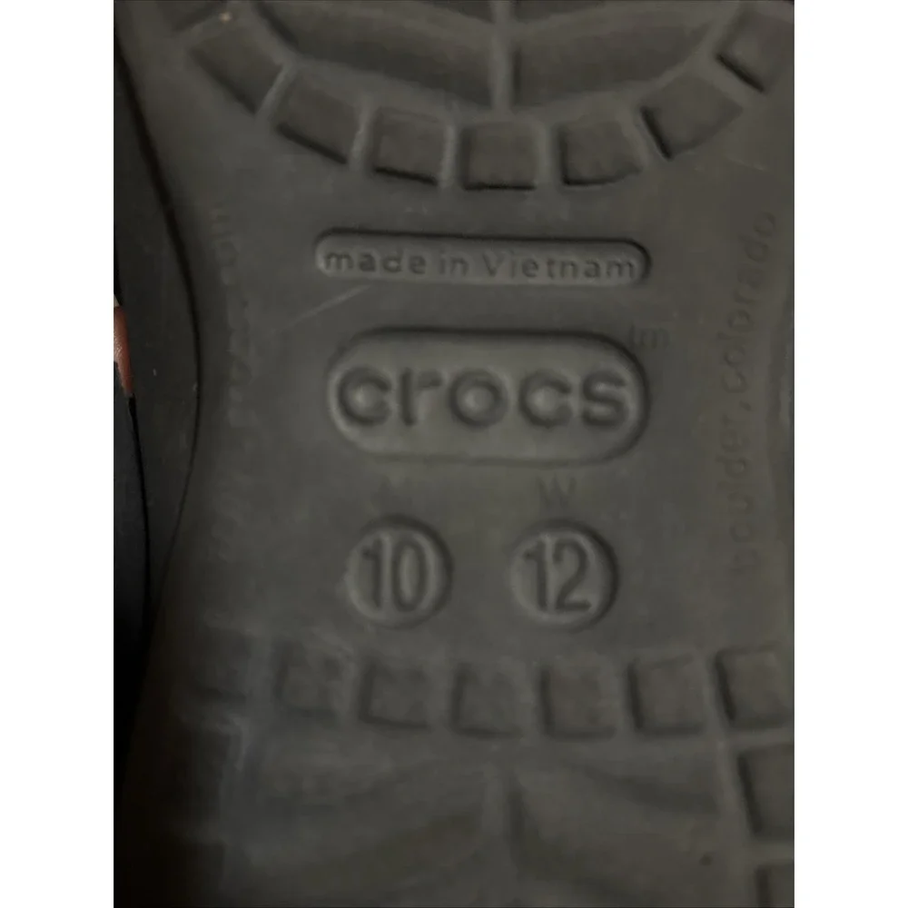 Crocs Athens Flip Flops Black Crosslite Women's 12 Men's 10 Comfort Sandals